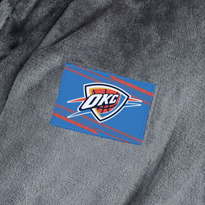 Oklahoma City Thunder silk touch charcoal bathrobe logo patch