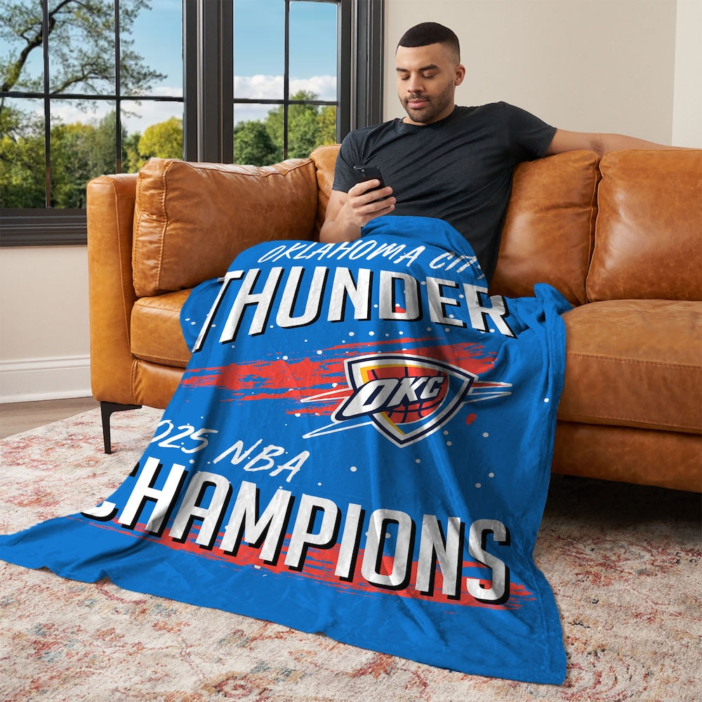 Oklahoma City Thunder NBA Champions blanket lifestyle