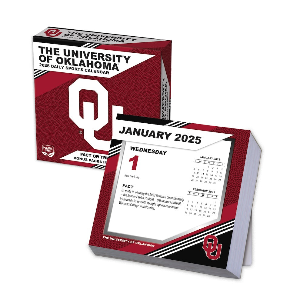 Oklahoma Sooners 2025 Fact-A-Day Box Desk Calendar