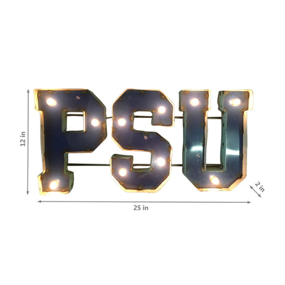 Penn State Nittany Lions logo lighted metal retro sign