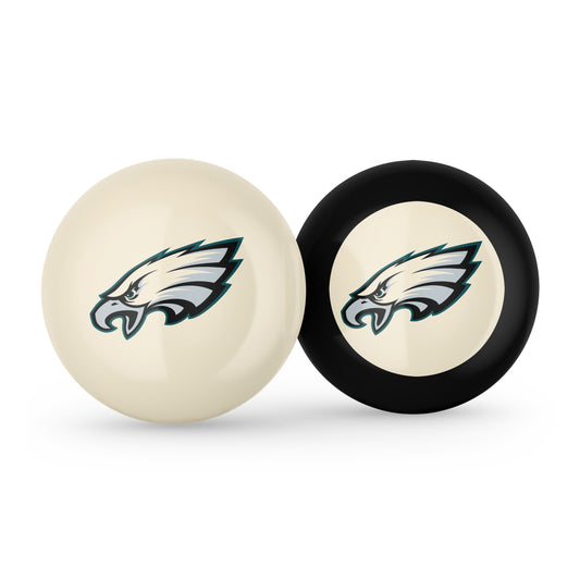 Philadelphia Eagles cue ball and 8 ball