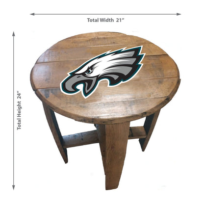 Philadelphia Eagles whiskey barrel end table dimensions