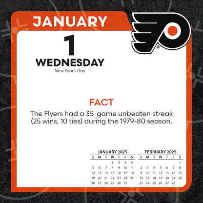 Philadelphia Flyers 2025 Fact-A-Day Box Desk Calendar Jan