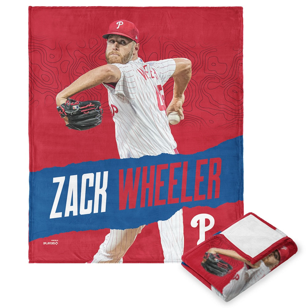 Philadelphia Phillies Zack Wheeler silk touch throw blanket