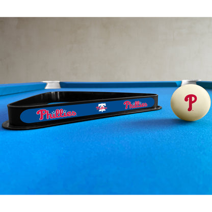 Philadelphia Phillies triangle rack and cue ball set