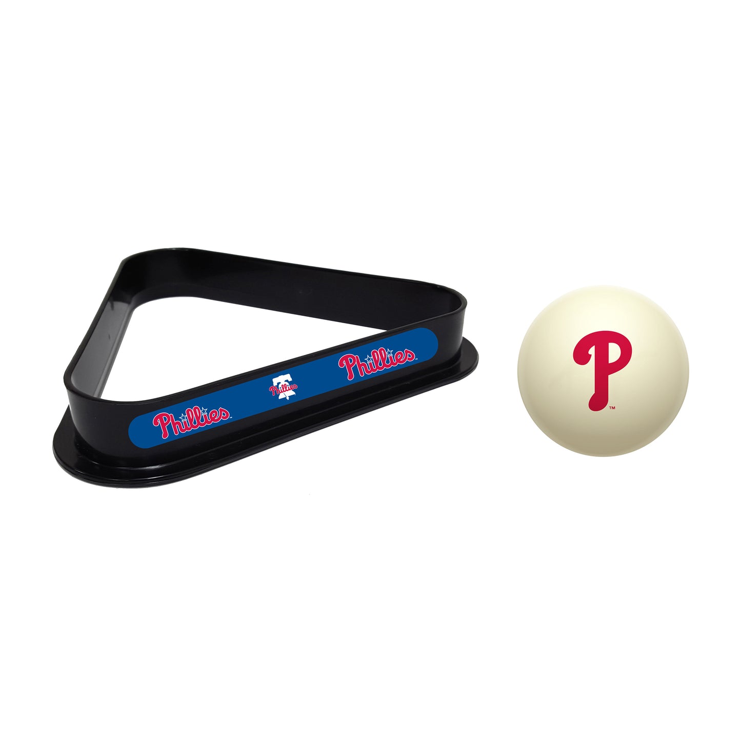 Philadelphia Phillies cue ball and triangle