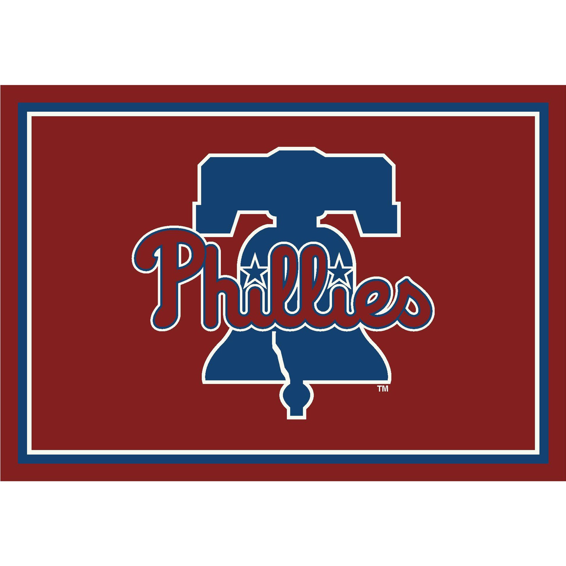 Philadelphia Phillies distressed style area rug