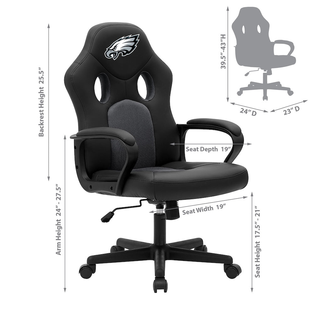 Philadelphia Eagles Office Gamer Chair Dimensions