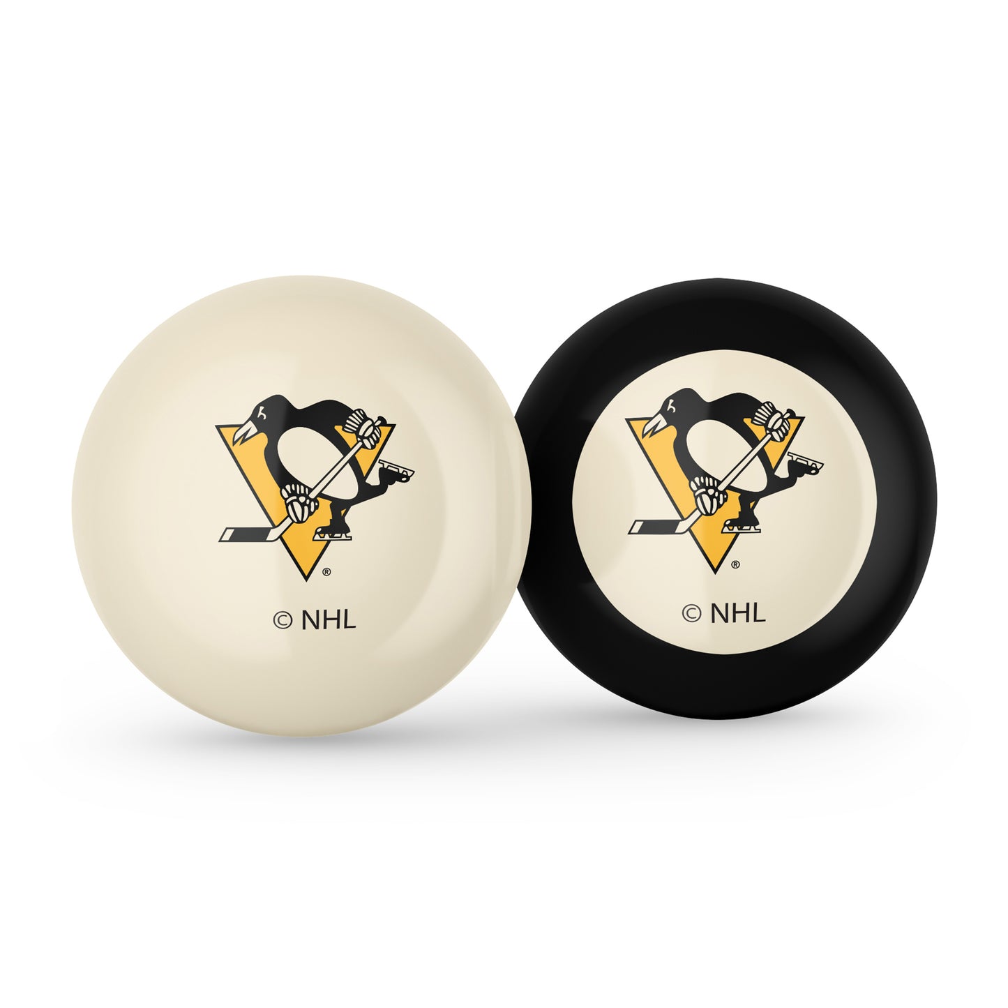 Pittsburgh Penguins cue ball and 8 ball