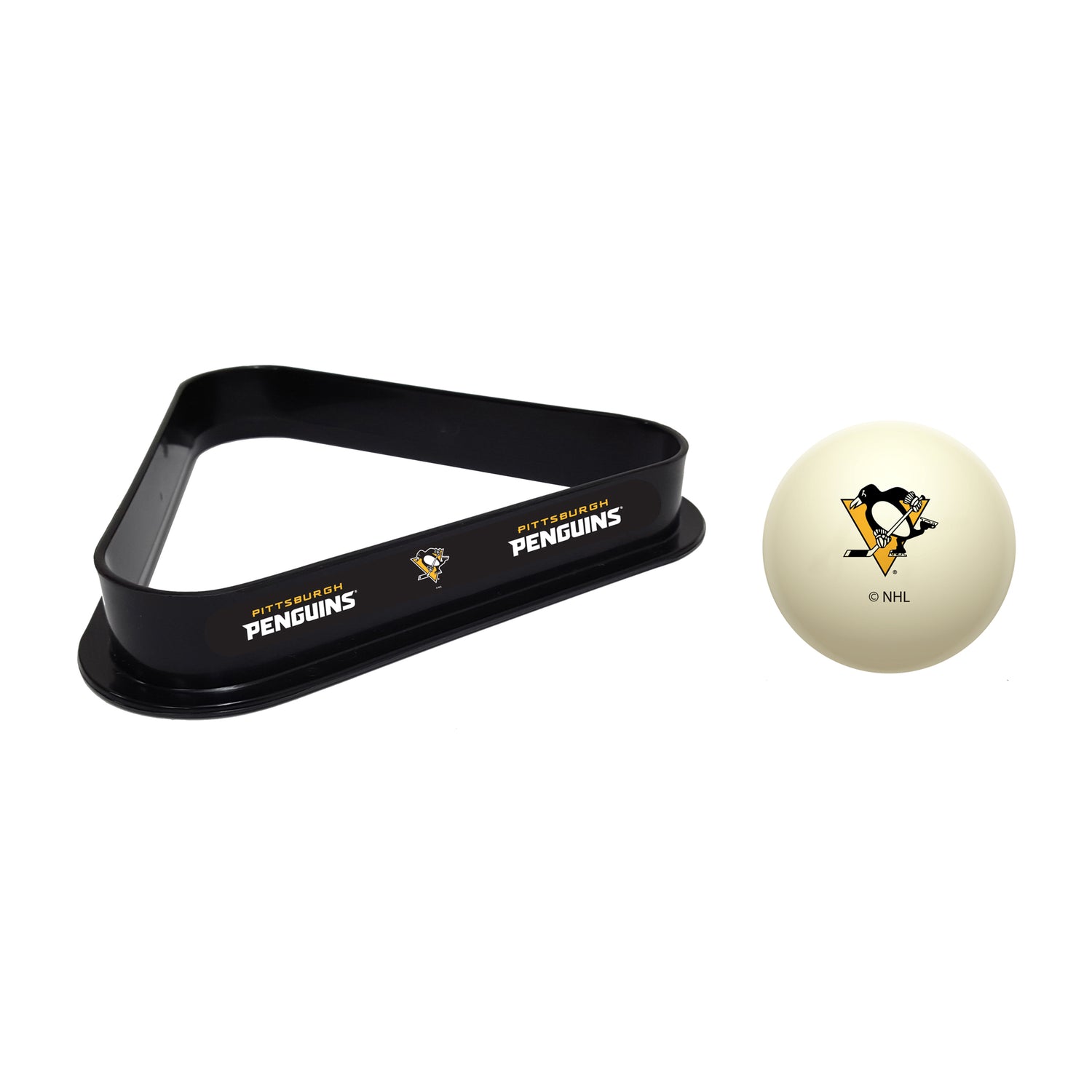 Pittsburgh Penguins cue ball and triangle