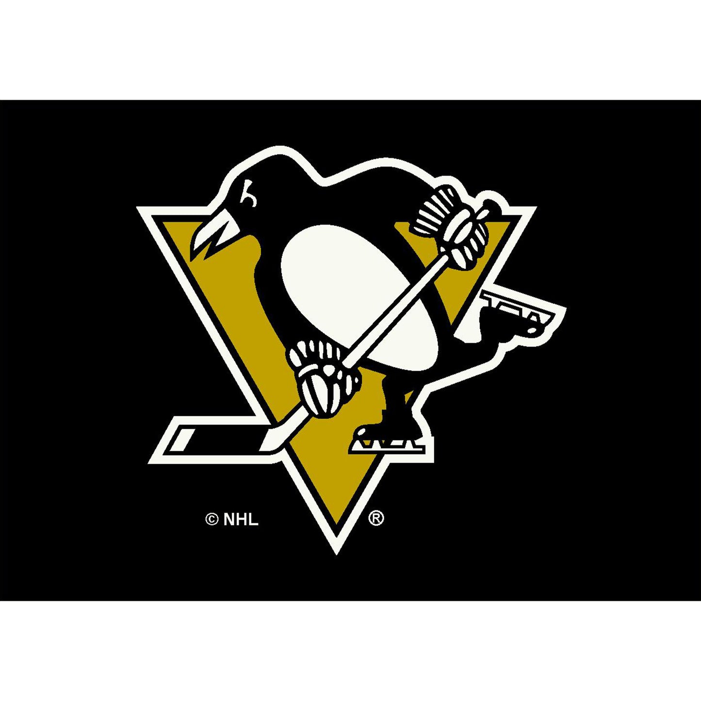 Pittsburgh Penguins distressed style area rug