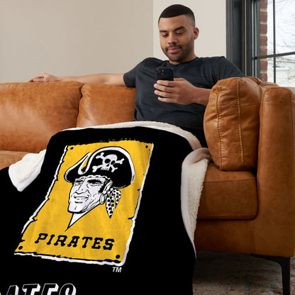 Pittsburgh Pirates CC throwback sherpa blanket