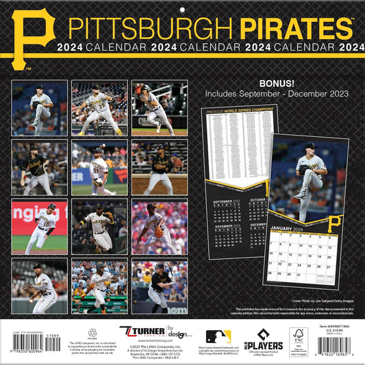 Pittsburgh Pirates Team Photos Wall Calendar Back