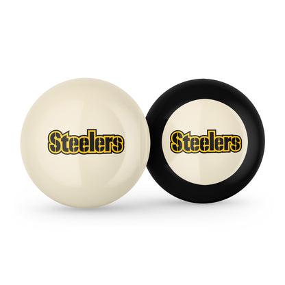 Pittsburgh Steelers cue ball and 8 ball