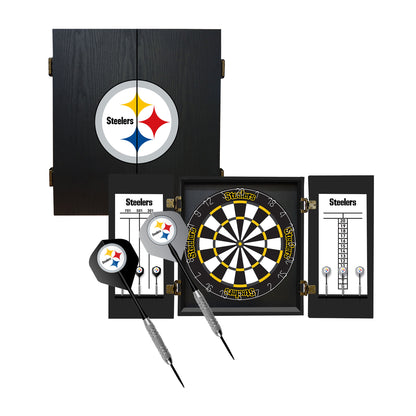 Pittsburgh Steelers Dart Board Cabinet Set