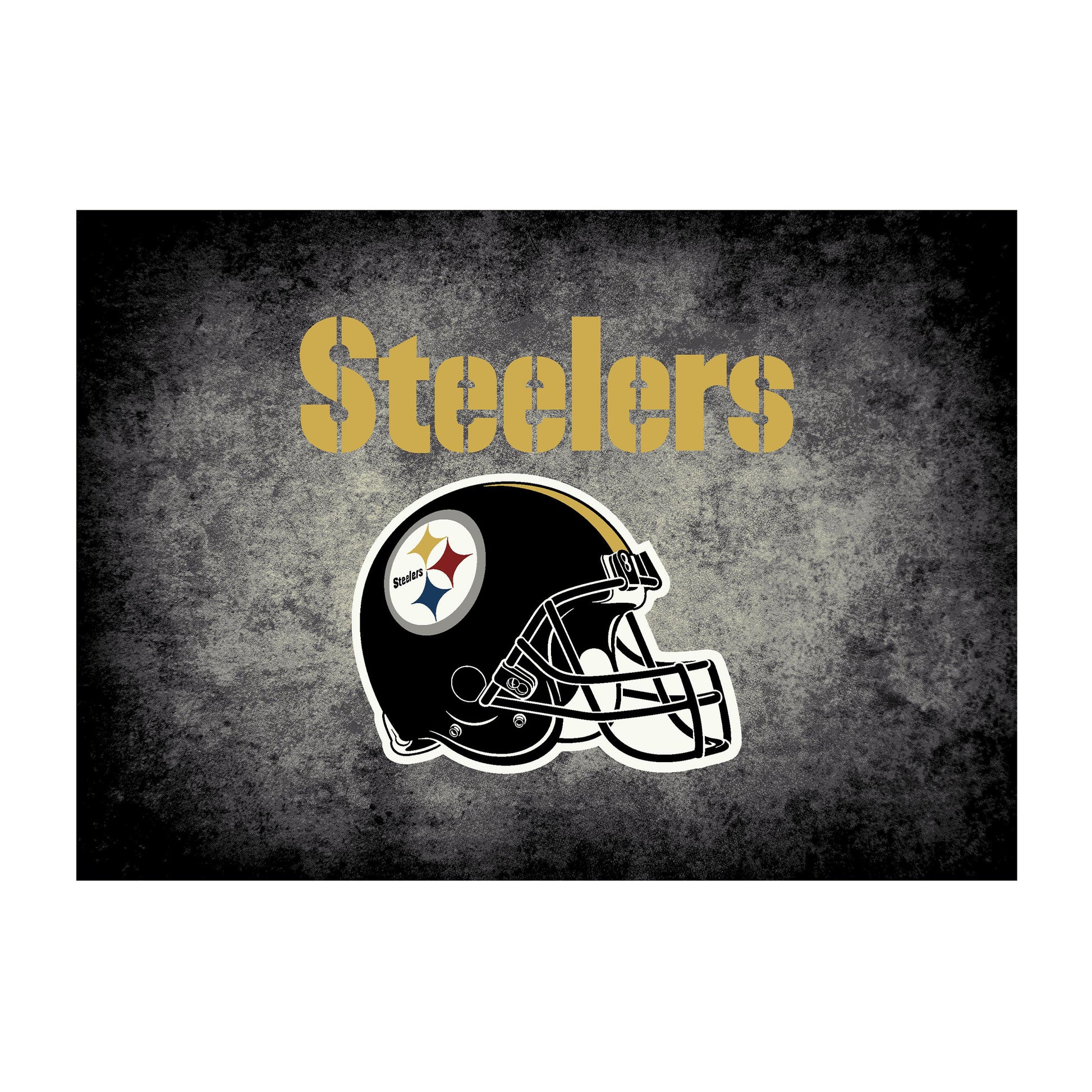 Pittsburgh Steelers distressed style area rug