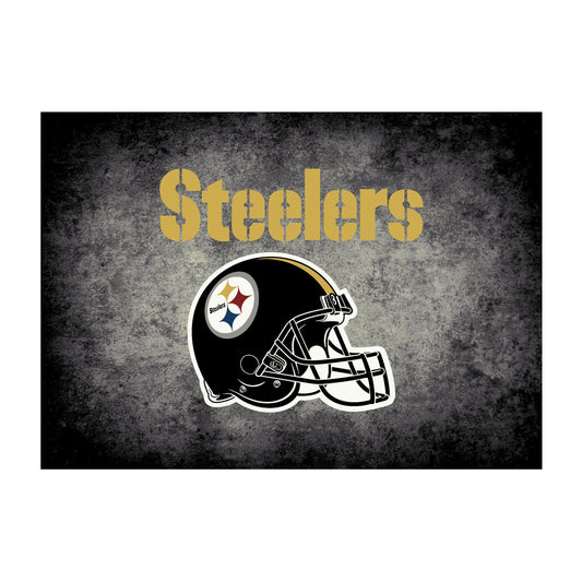 Pittsburgh Steelers distressed style area rug