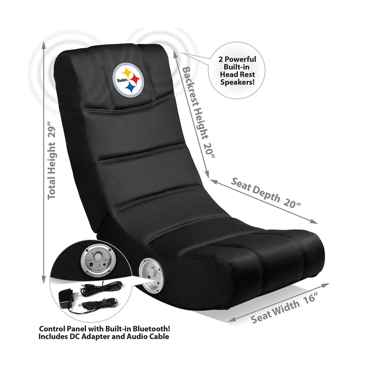 Red Football Computer Chair Buy NFL Pittsburgh Steelers Bluetooth Youth Rocker Gaming Chair ...