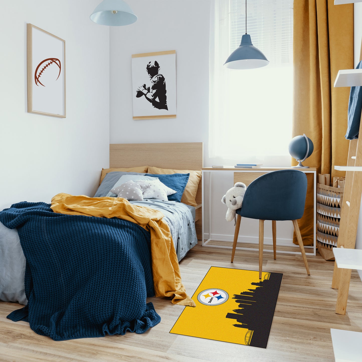 Pittsburgh Steelers washable cityscape rug life