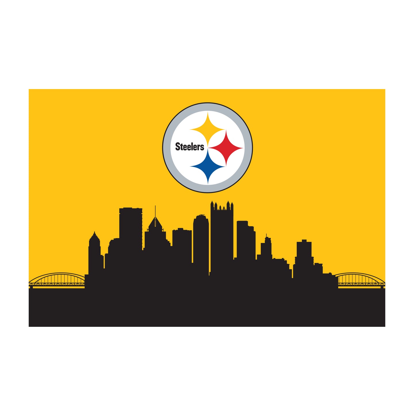 Pittsburgh Steelers washable cityscape rug