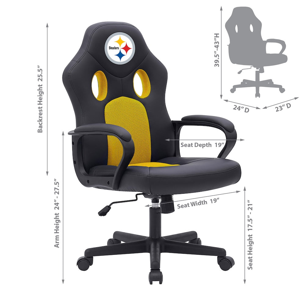 Pittsburgh Steelers Office Gamer Chair Dimensions