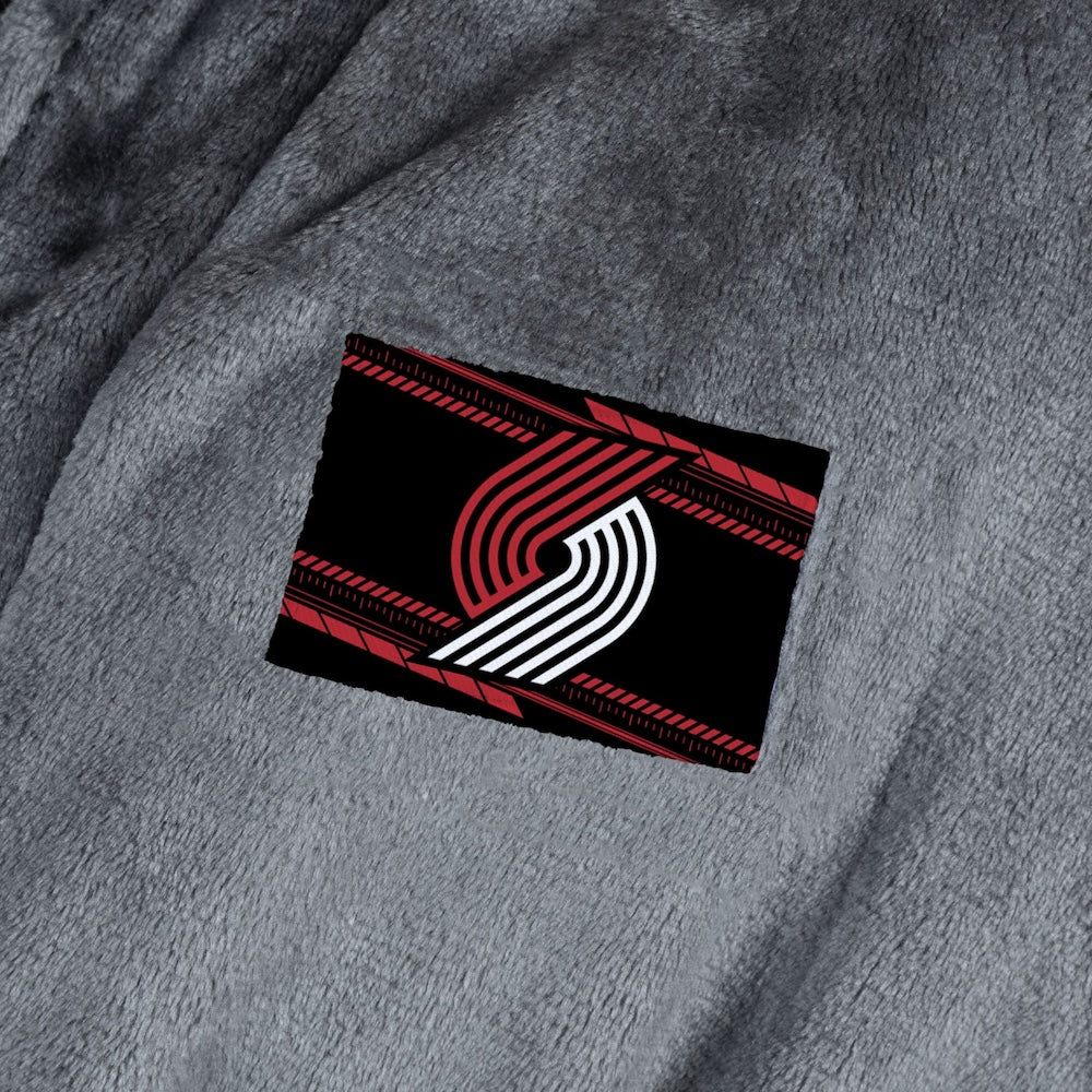 Portland Trail Blazers silk touch charcoal bathrobe logo patch