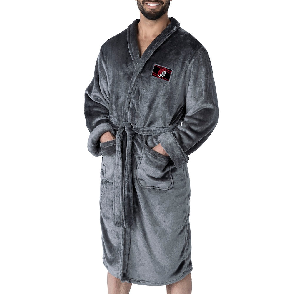 Portland Trail Blazers silk touch charcoal bathrobe