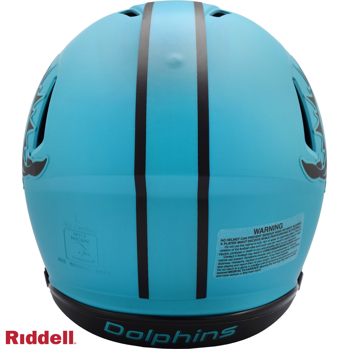 Miami Dolphins authentic rave full size football helmet BACK