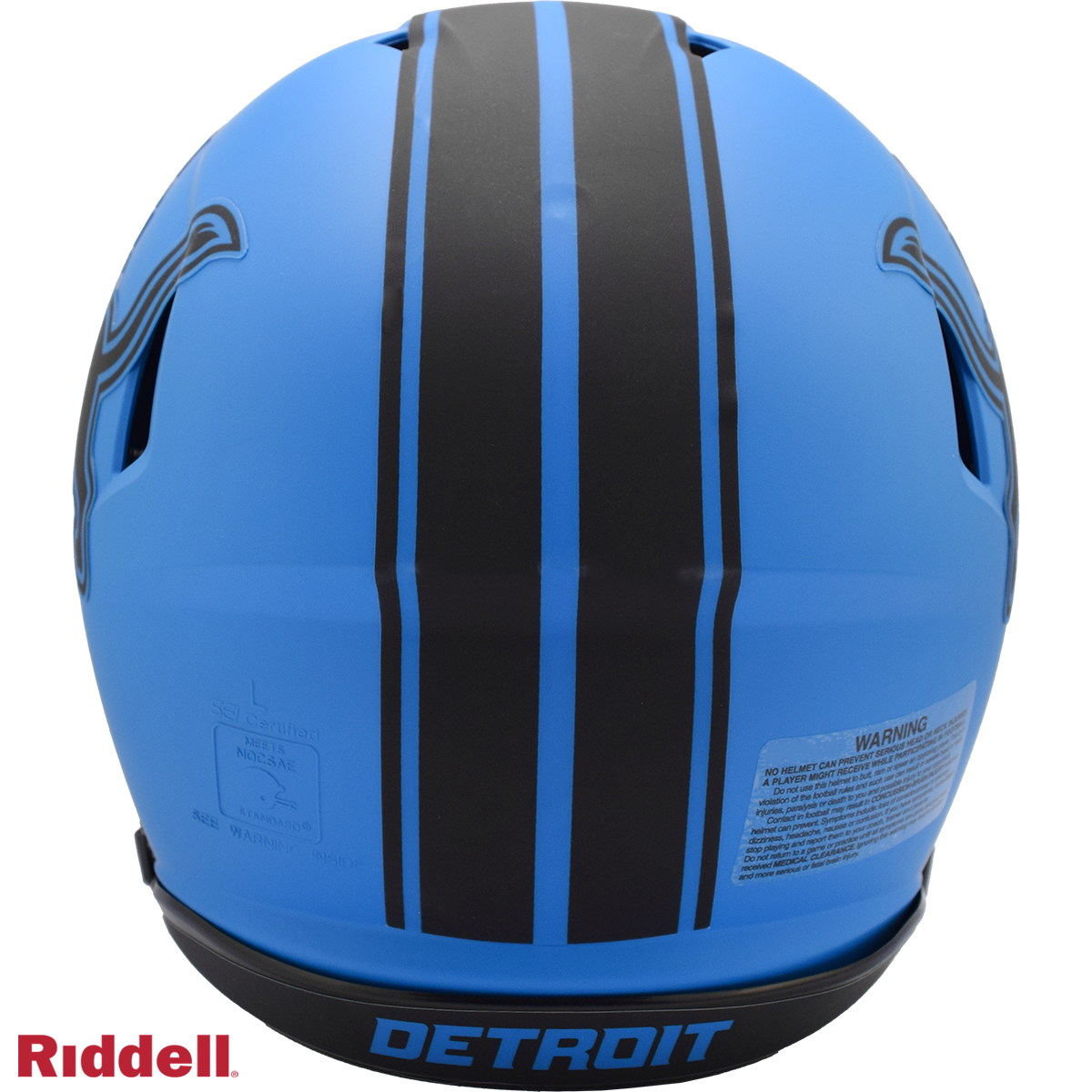 Detroit Lions authentic rave full size football helmet BACK
