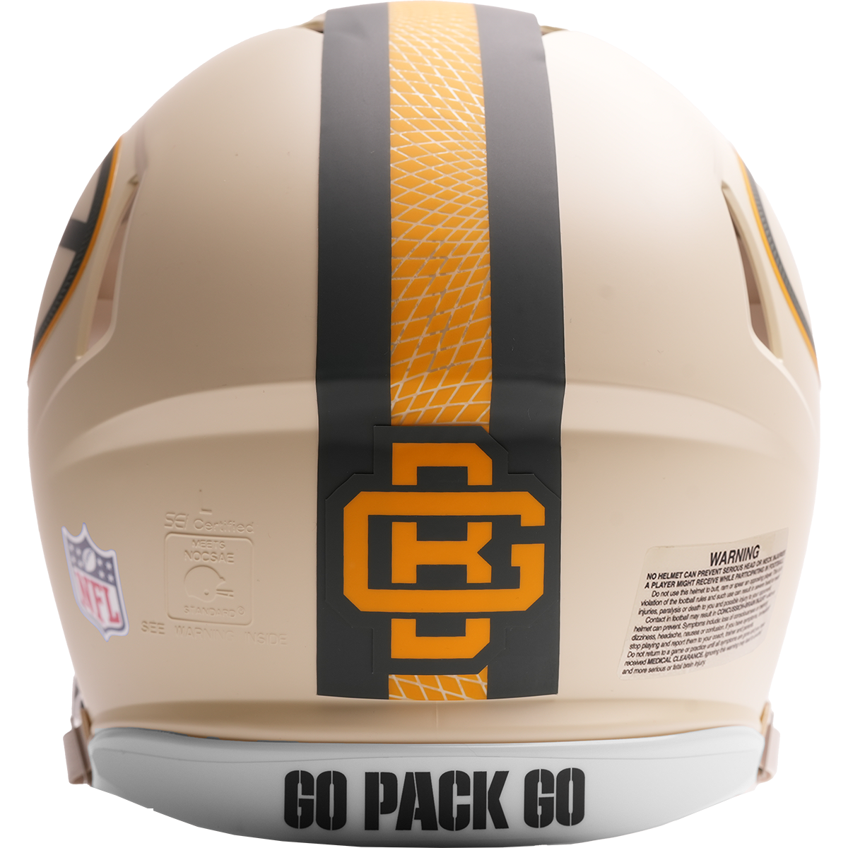 Green Bay Packers authentic 2026 Rivalries Alternate full size helmet back view