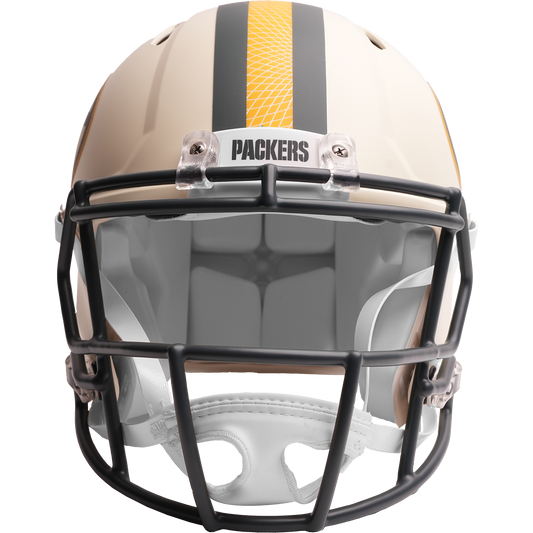 Green Bay Packers authentic 2026 Rivalries Alternate full size helmet front view