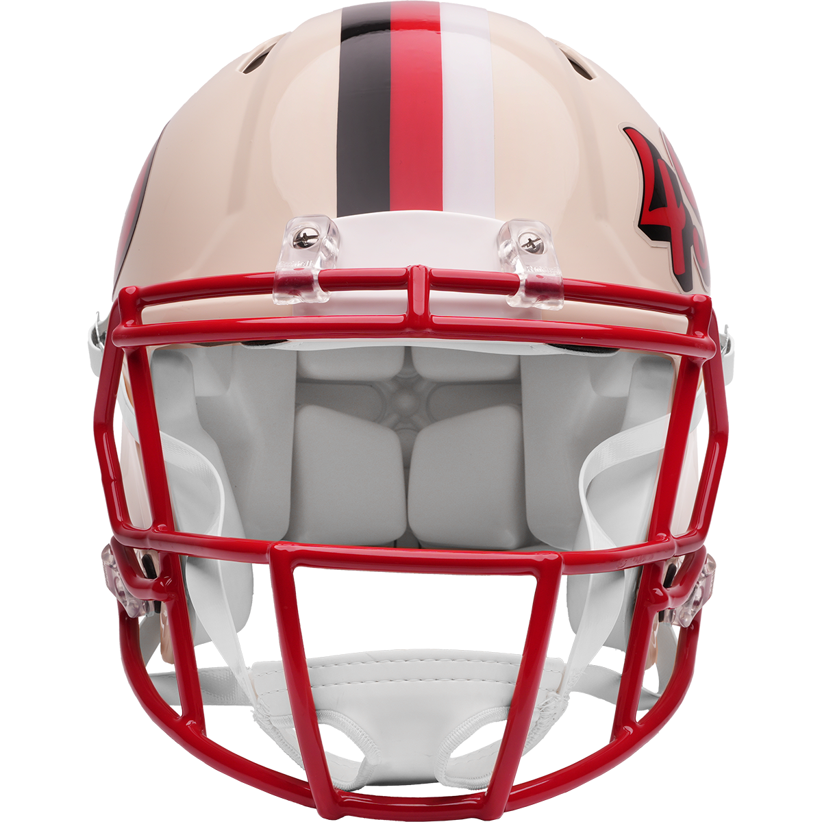 San Francisco 49ers Riddell Speed Retro Authentic Helmet – front facemask view