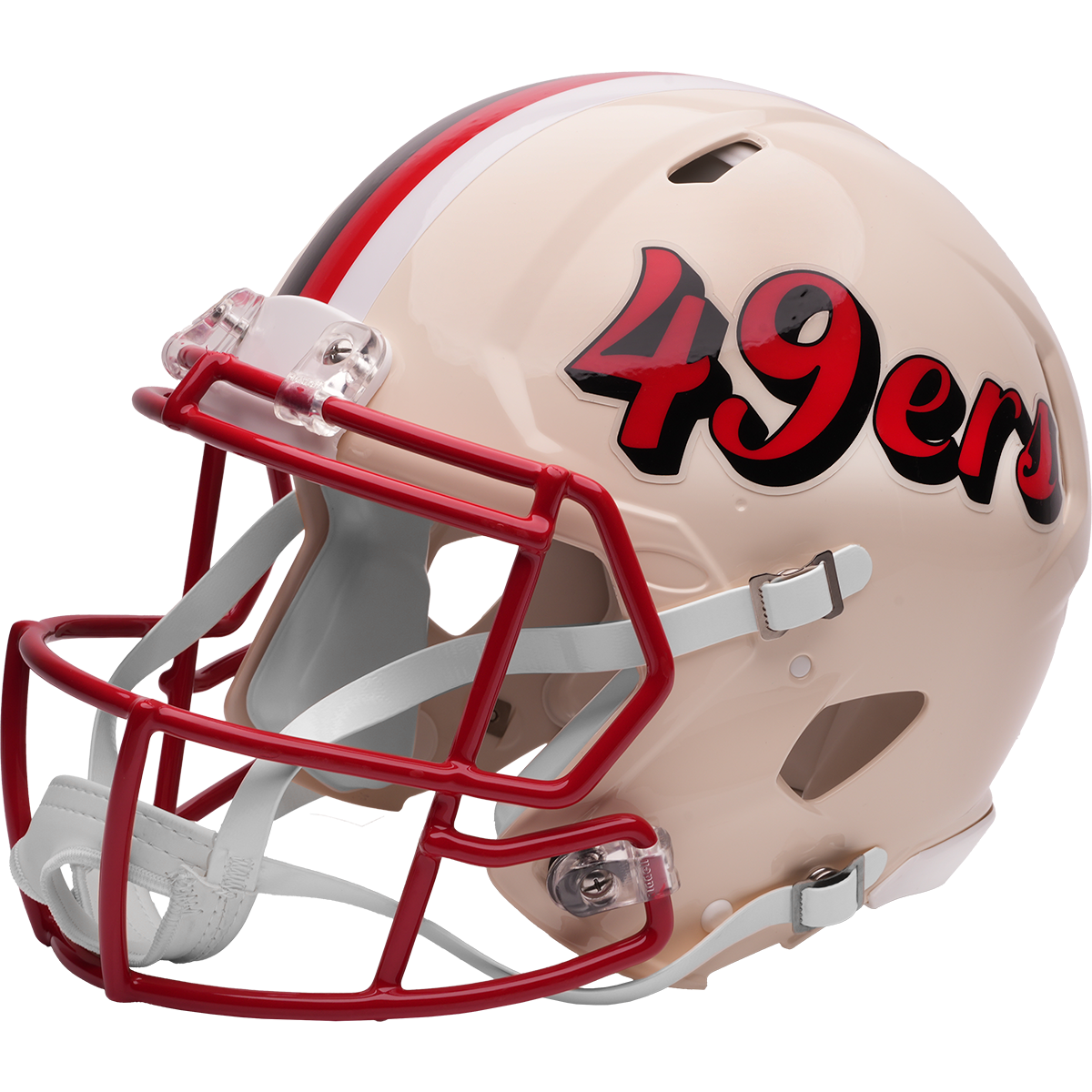 San Francisco 49ers Riddell Speed Retro Authentic Helmet – left side logo view