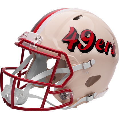 San Francisco 49ers Riddell Speed Retro Authentic Helmet – left side logo view