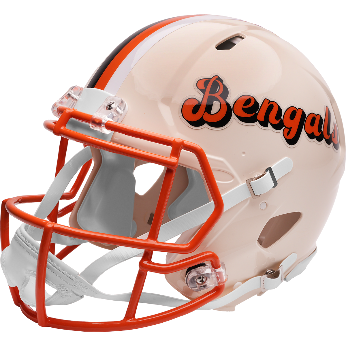 Cincinnati Bengals Riddell Speed Retro Authentic Helmet – left side logo view
