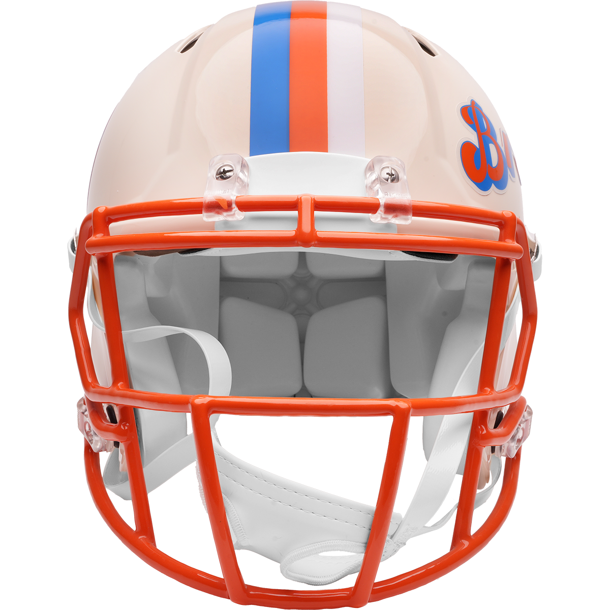 Denver Broncos Riddell Speed Retro Authentic Helmet – front facemask view