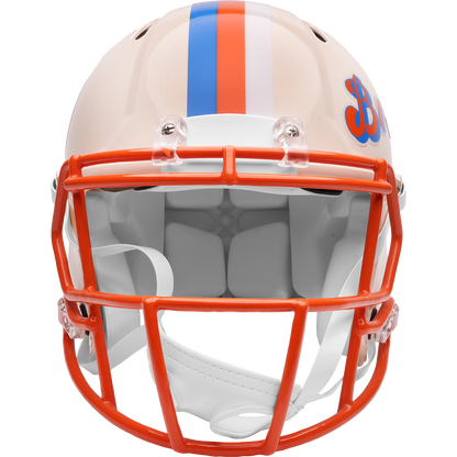 Denver Broncos Riddell Speed Retro Authentic Helmet – front facemask view