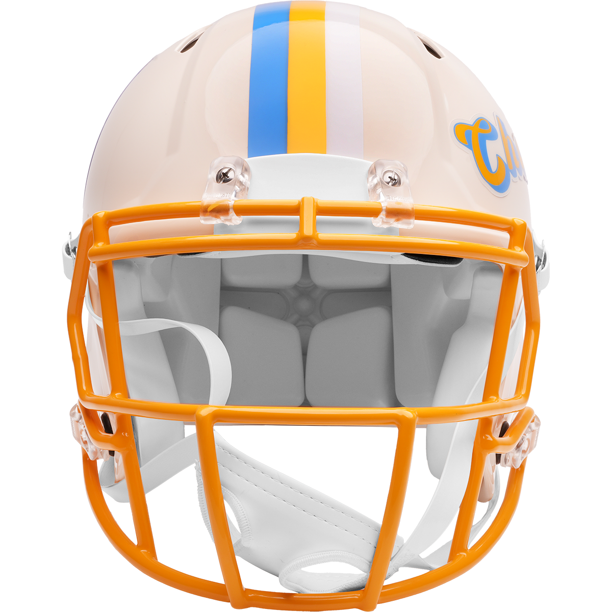 Los Angeles Chargers Riddell Speed Retro Authentic Helmet – front facemask view