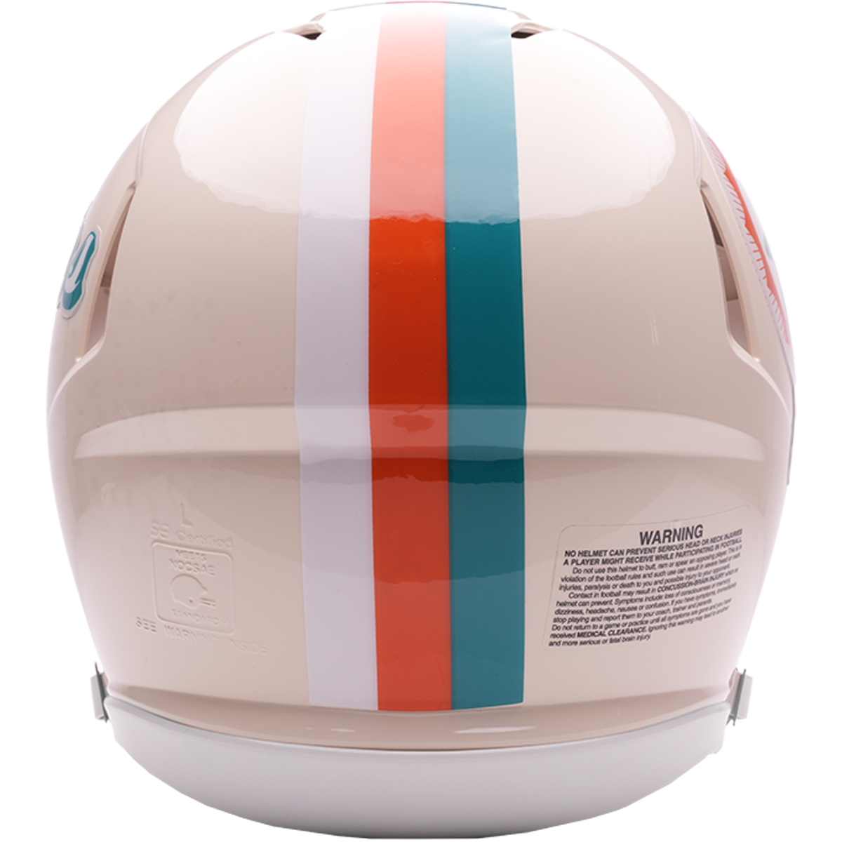 Miami Dolphins Riddell Speed Retro Authentic Helmet – back view