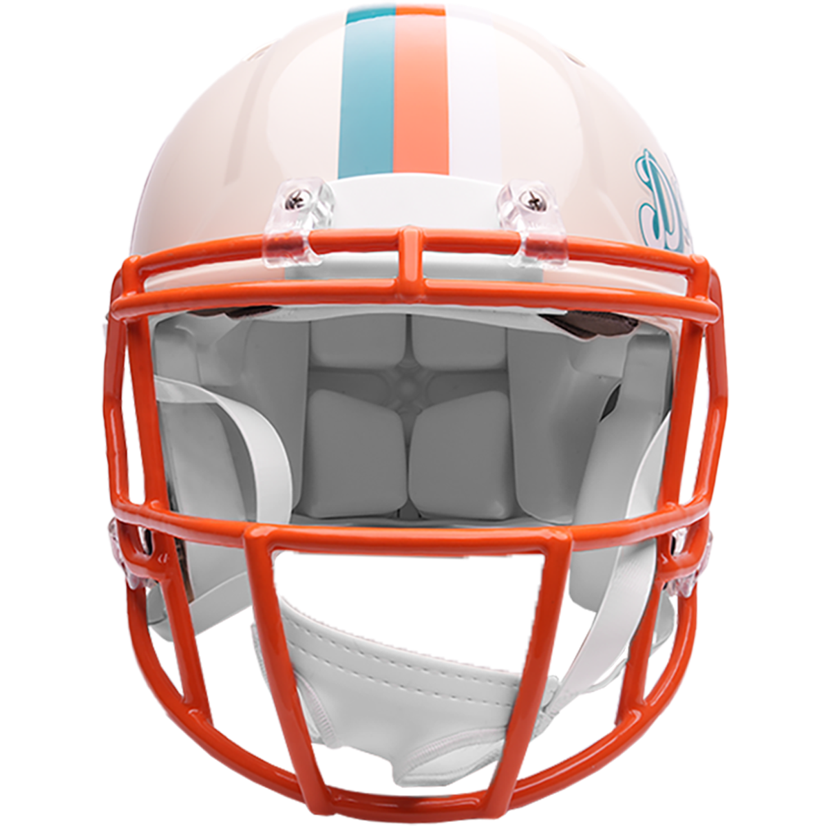 Miami Dolphins Riddell Speed Retro Authentic Helmet – front facemask view