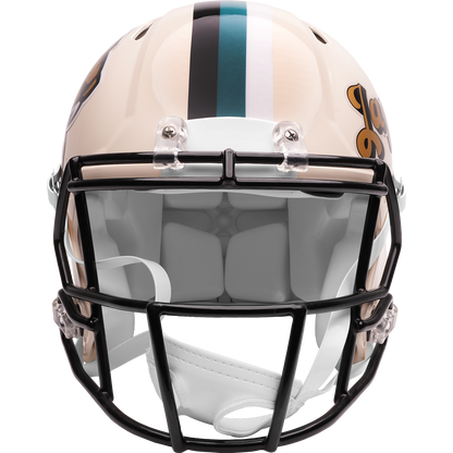 Jacksonville Jaguars Riddell Speed Retro Authentic Helmet – front facemask view