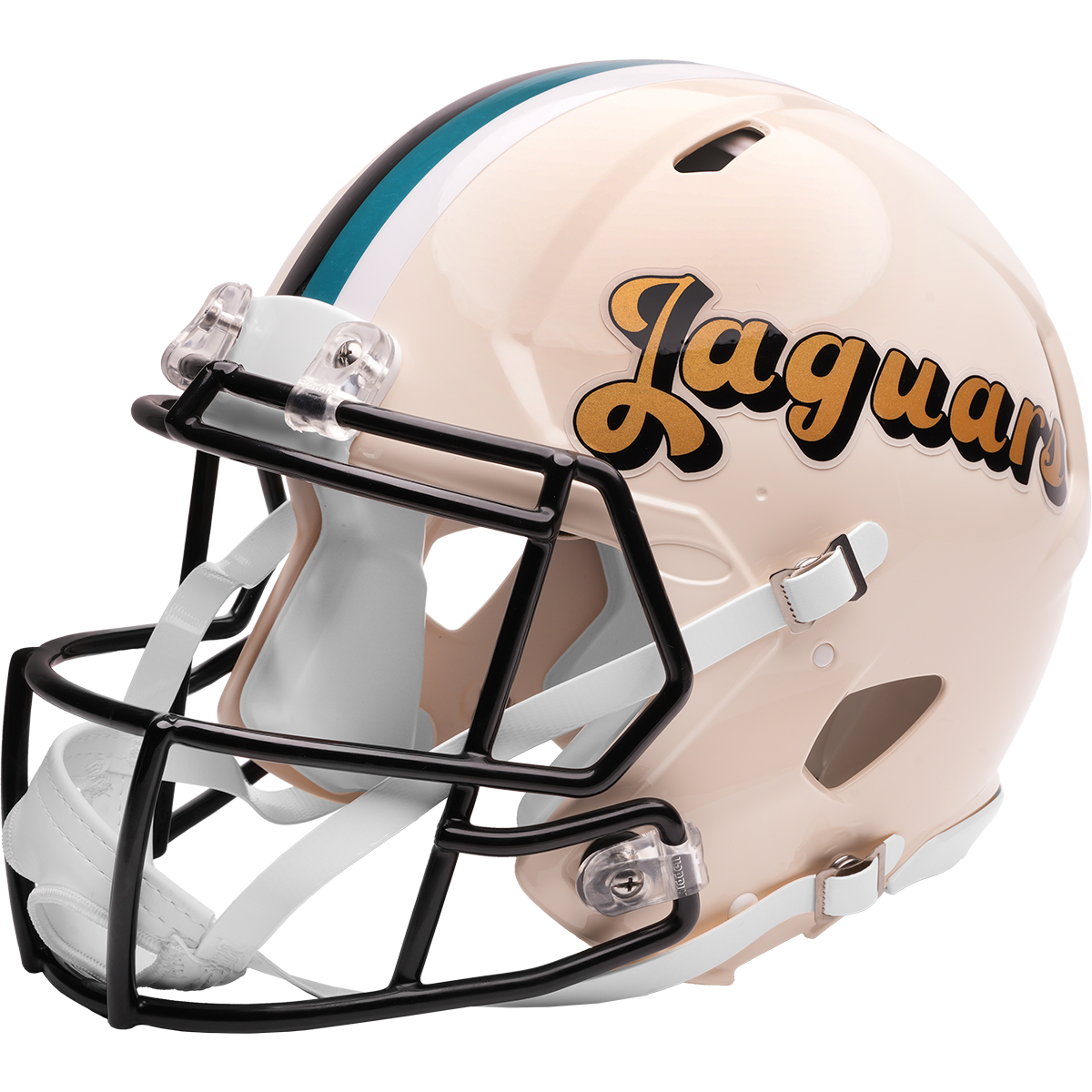 Jacksonville Jaguars Riddell Speed Retro Authentic Helmet – left side logo view