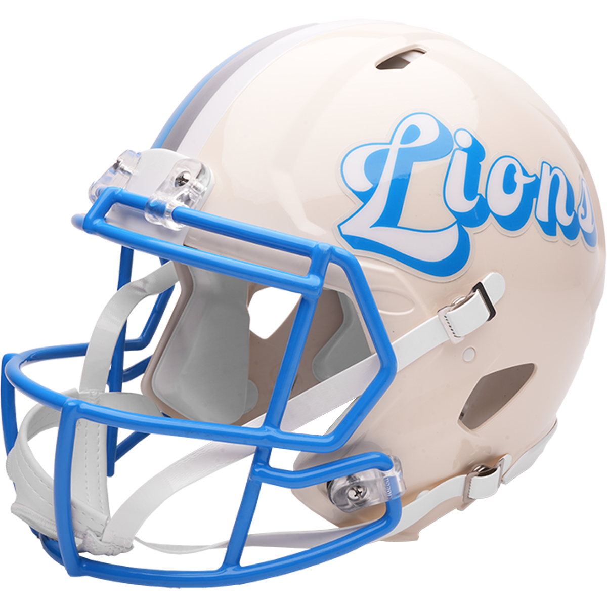 Detroit Lions Riddell Speed Retro Authentic Helmet – left side logo view