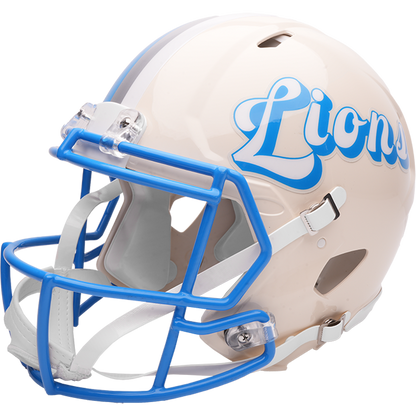 Detroit Lions Riddell Speed Retro Authentic Helmet – left side logo view