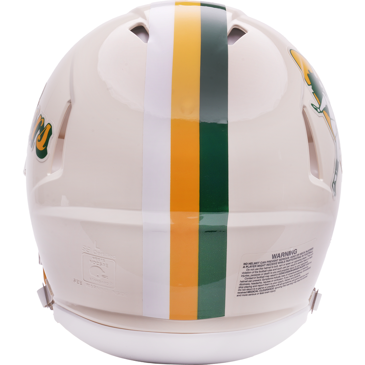 Green Bay Packers Riddell Speed Retro Authentic Helmet – back view