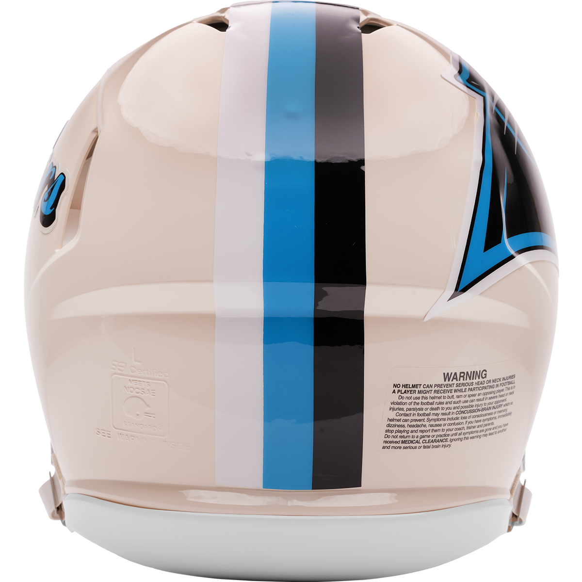 Carolina Panthers Riddell Speed Retro Authentic Helmet – back view