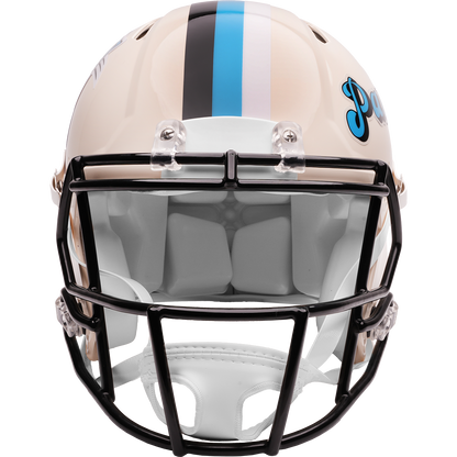 Carolina Panthers Riddell Speed Retro Authentic Helmet – front facemask view