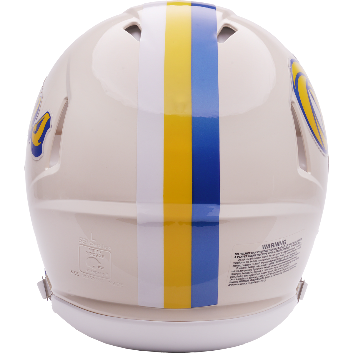 Los Angeles Rams Riddell Speed Retro Authentic Helmet – back view