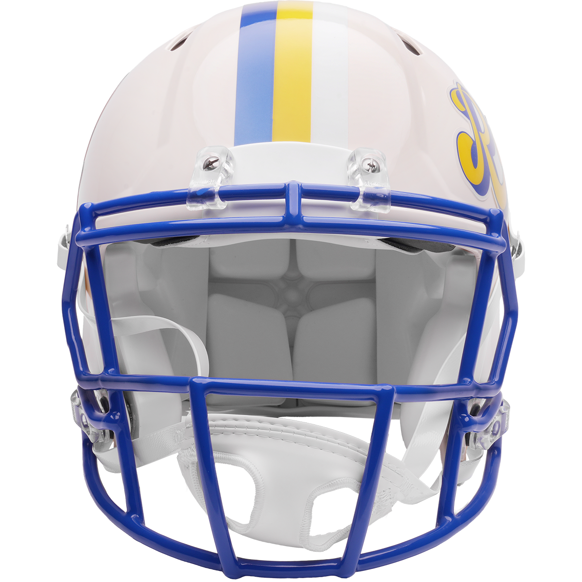 Los Angeles Rams Riddell Speed Retro Authentic Helmet – front facemask view
