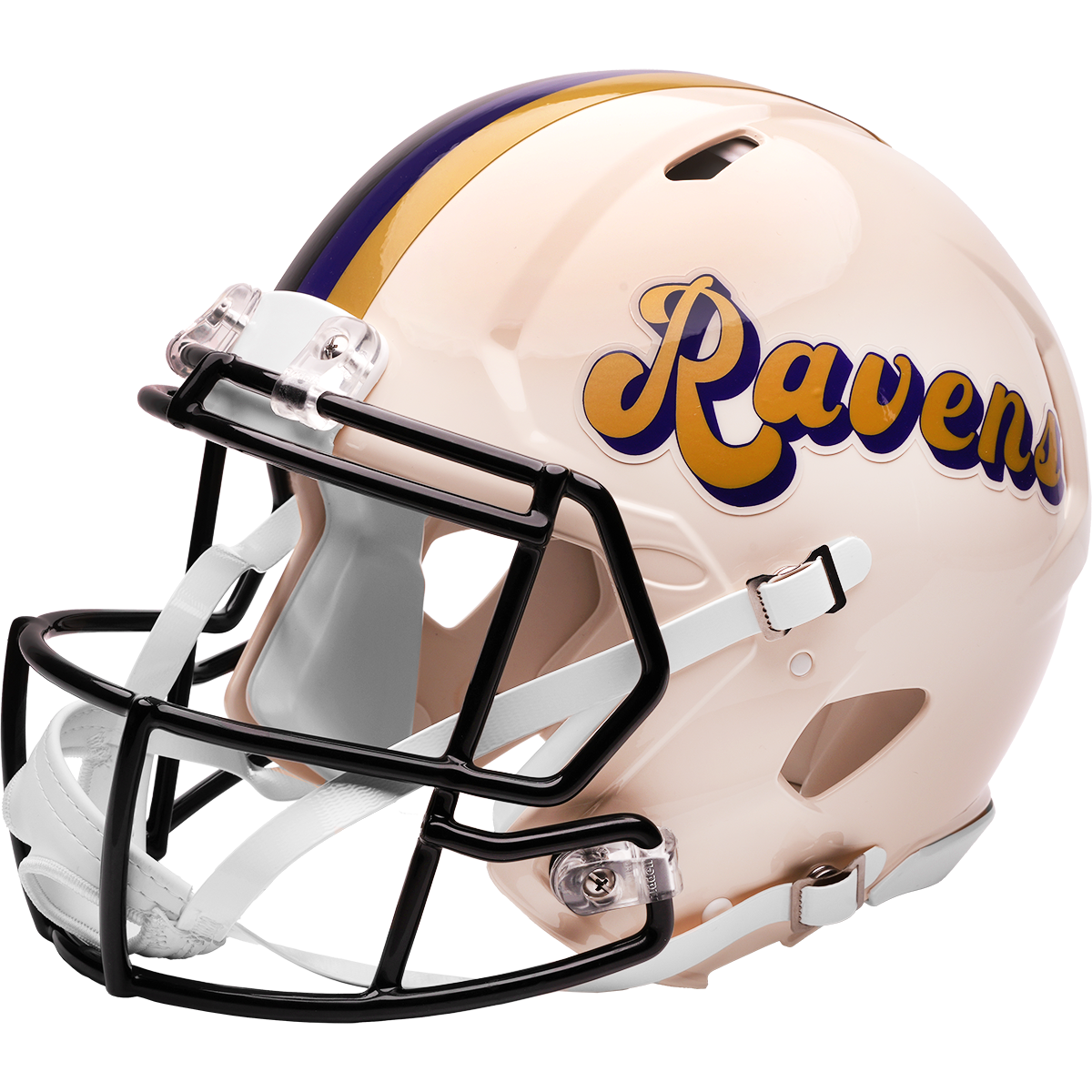 Baltimore Ravens Riddell Speed Retro Authentic Helmet – left side logo view